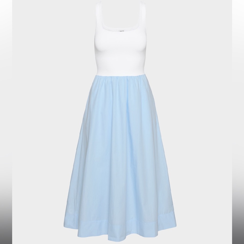 Aritzia Babaton Dress Revive Dress Fit-And-Flare Cotton Midi Dress